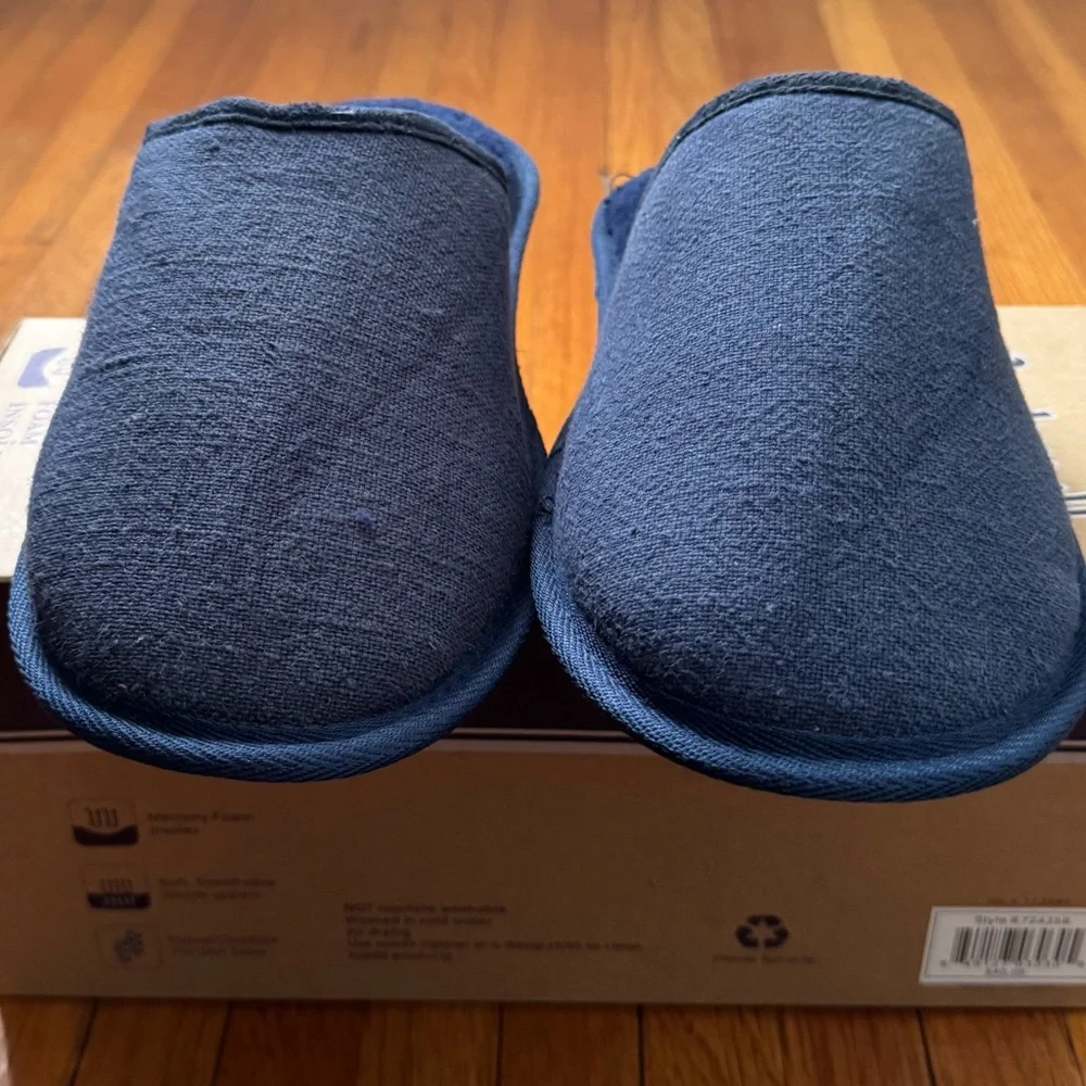 NWT Rockwell Men's Navy blue memory foam insole Slippers, size L 11-12 comfy